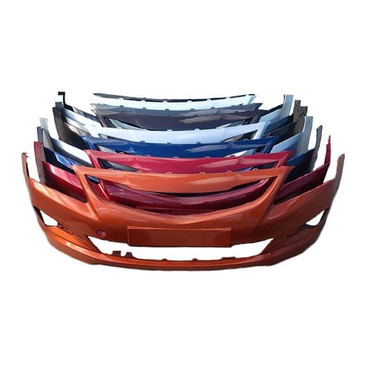 Передний бампер красный Hyundai Accent 2011–2014